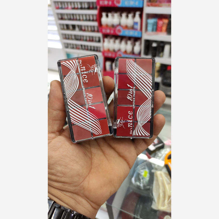 پالت رژ لب 10رنگ نایس
